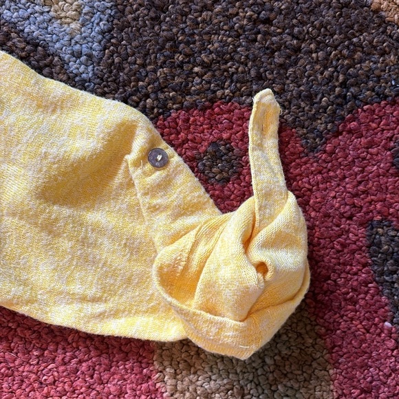 Spence Yellow Stretch Knit Button Down Flare Midi Dress Sz S - Picture 6 of 8